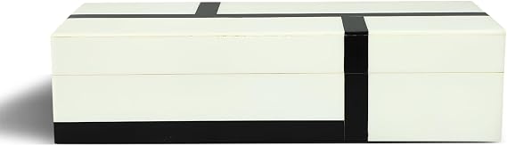 Handicrafts Home Large Decorative Storage Box with Lid 8x5x2 Coffee Table Organizer, Keepsake- Decorative Boxes for Home Decor, Stylish Decorative Box for Office Decor- Mondrian- Black White