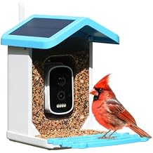 Smart Bird Feeder with Camera - Solar Powered, AI Identify for Effortless Birdwatching, Auto Captures HD Pictures & Videos, Instant Notifications for Bird Lovers Enthusiasts