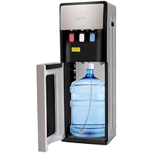 Water Cooler Dispenser, Bottom Loading Water Cooler Dispenser for 5 Gallon Bottles, 3 Temperature Settings,Stainless Steel Water Dispenser for Home Kitchen Offices Dorm, Gray