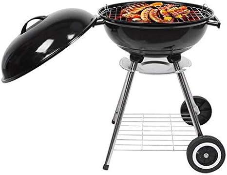 18inch Portable Charcoal Grill, Outdoor Grilling Barbecue and Smoker Heat Control Round BBQ Kettle Picnic for Patio Backyard Camping Tailgating Steel Cooking Grate