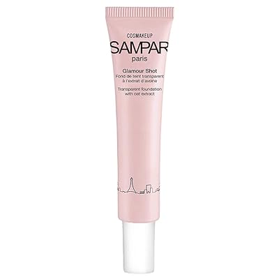 SAMPAR - Glamour Shot Universal Transparent Foundation - Reduces Fine Lines, Wrinkles & Redness - Redness Solutions - Color Correcting Makeup for All Skin Tones - Cruelty-Free - Made In Paris .85 oz