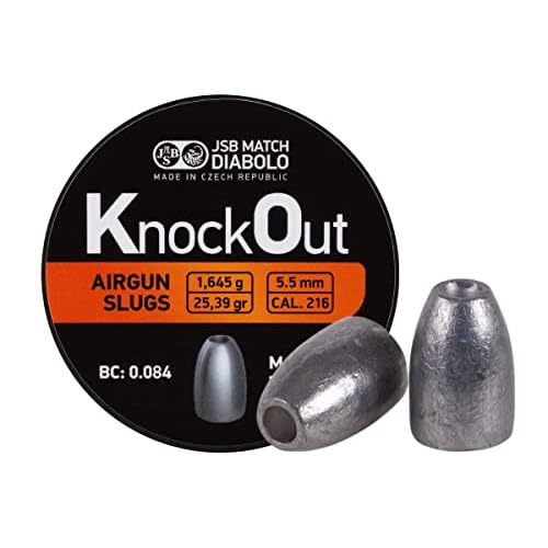 JSB Knockout Slugs .216 Cal, 25.39gr, Hollowpoint, 200ct