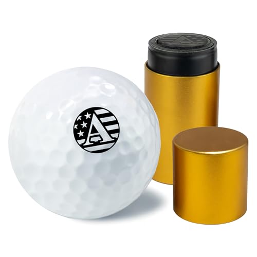 Personalized Golf Ball Marker with TiteSealTM Technology - Gold Case - Many Designs