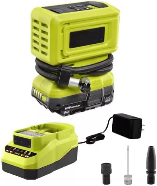 PCL001K1 Fits For RYOBI 18V Cordless High Pressure Inflator Kit with 2.0 Ah Battery and Charger