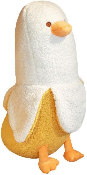 JOSON Banana Duck Plush Toy, Adorable Banana Duck Plush Animal Pillow for Boys and Girls Birthday, (White 19.7")