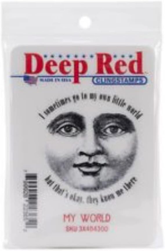 Deep Red Stamps My World Sentiment Rubber Cling Stamp 2 x 2.1 inches