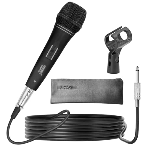 5 CORE Professional Dynamic Vocal Microphone Neodymium Cardioid Unidirectional Handheld Mic for Singing  16ft Detachable Cable  Clip  Bag - ND 235X