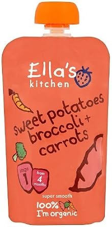 Ella's Kitchen Stage 1 from 4 months Organic Sweet Potato, Broccoli and Carrots Baby Food 120 g Pack of 7