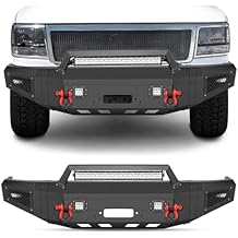 Front Bumper Compatible with 1992-1997 F150 F250 F350 Super Duty with Winch Plate, 5 X LED Lights, and D-rings