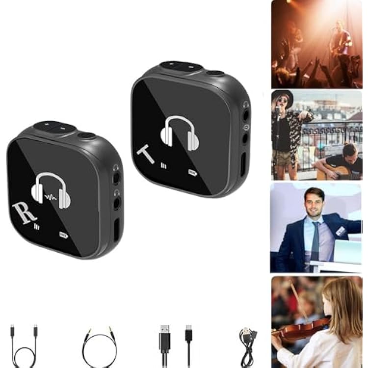 5.8G Wireless in Ear Monitor System,Stereo Wireless IEM System Transmitter and Beltpack Receiver,Professional in Ear Monitor for Computer Phone Sound Card Studio Band Rehearsal Live Performance A
