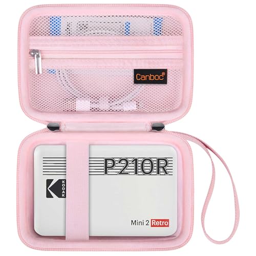 Canboc Carrying Case for KODAK Mini 2 Retro 4PASS Portable Photo PrinterKODAK Mini Shot 2 Retro 4PASS 2-in-1 Instant Digital Camera, Mesh Bag fits Photo Paper and Cable, Pink
