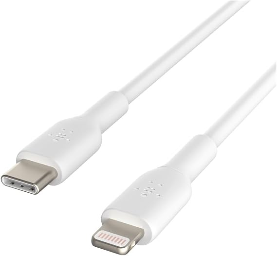 Belkin USB-C to Lightning Cable (Quick Charging Cable) Fast Charging MFi Certified USB-C Cable (White, 1 m)