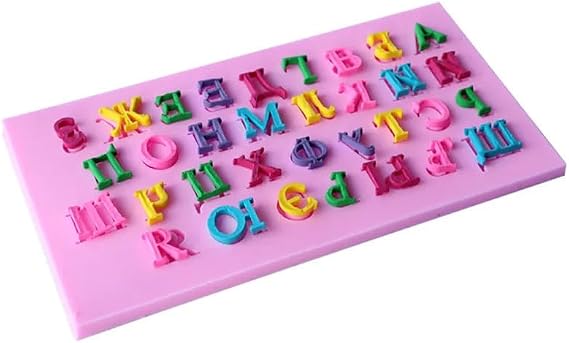 3D Russian Alphabet Shapes Embossed Liquid Silicone Fondant Cake Molds Soap Chocolate Mold Diy Kitchen Baking Cake