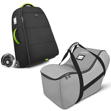 YOREPEK Padded Stroller Travel Bag with Wheels for Airplane Compatible with Nuna Mixx Next, Infant Car Seat Travel Bag Compatible with All Nuna Pipa Car Seat and Base
