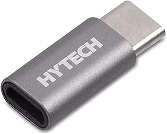 Hytech HY-XO30 Micro Usb 5 Pin F to M Type C Converter, Silver Metal Body