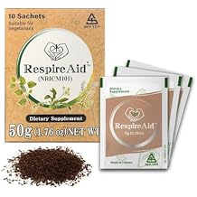 Sun Ten RespireAidTM All-Natural Lung Cleanse & Detox. Contains Natural Herbal Properties to Support Healthy Lung Function & Breathing. 50g (10 sachets); 5g per Sachet