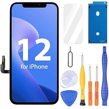 Ayake for iPhone 12/12 Pro Screen Replacement, 6.1 inch FHD LCD Display and Touch Digitizer Screen, True Tone Programmable, Face ID Remains (for A2172, A2402, A2404 A2403, A2341, A2406, A2408, A2407)