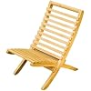 Folding Chairs, rgonomic Heavy Duty Bamboo Lightweight Chair, Folding Pit Chairs for Beach Pool Camping Fishing Campfire Patio Indoor Lawn Wooden Color