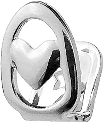 Open Face Heart Silver Tone Grillz Single Cap Top Upper Canine Tooth Grills Hip Hop Grill w/Teeth Mold