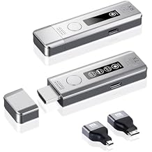 Wireless HDMI Transmitter and Receiver Kit, 4K Input to 1080P Output @60Hz, Plug & Play 165ft/50m Long Range via 2.4G/5G Dual Band for PC, Laptop, TV Box, Projector, Camera, Monitor -Grey