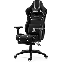 Dowinx Gaming Chair with Massage Lumbar Support Footrest, Fabric Computer Gamer Chair with Pocket Spring Cushion Adjustable Comfortable Game Office Chair 300lbs for Adult Teens Black