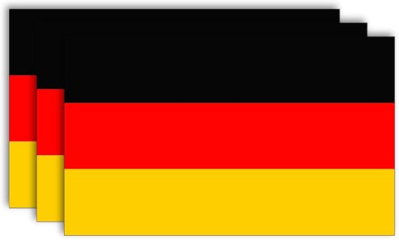 Germany Flag Sticker (3 Pack) by DCM Solutions (4" W x 2.4" H)