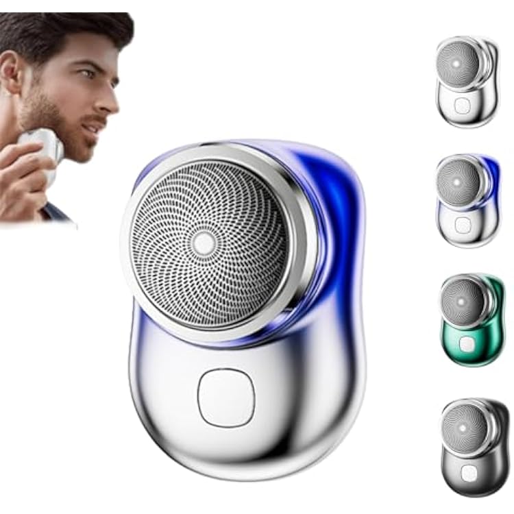Mini Shaver Men 2023, Mini-Shave Portable Electric Shaver, Electric Razor for Men, Waterproof Powerful Storm Shave, Rechargeable Razor Easy One-Button Use Blue