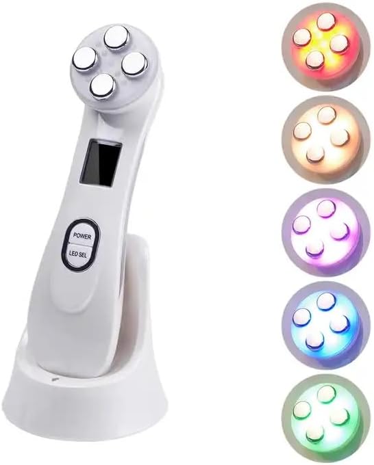 Beauty Device Multi Anti-Wrinkle High-Frequency,Ultrasonic Beauty Device,LED Light Therapy Wrinkle Remover Skin Tightening Anti Aging Skin Rejuvenation,Face Massager
