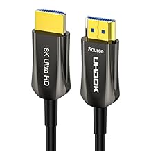 8K Fiber Optic HDMI Cable 15FT, HDMI 2.1, 48Gbps Ultra High Speed, 8K@60Hz 4K@120Hz, Unidirectional Active HDMI Cord 15FT