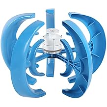 1200W Vertical Axis Wind Turbine 5 Blade Blue for Boats Terraces Cabins or Mobile Houses Charging (24V)