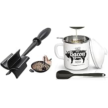 Black Meat Chopper and 46OZ White Bacon Grease Container