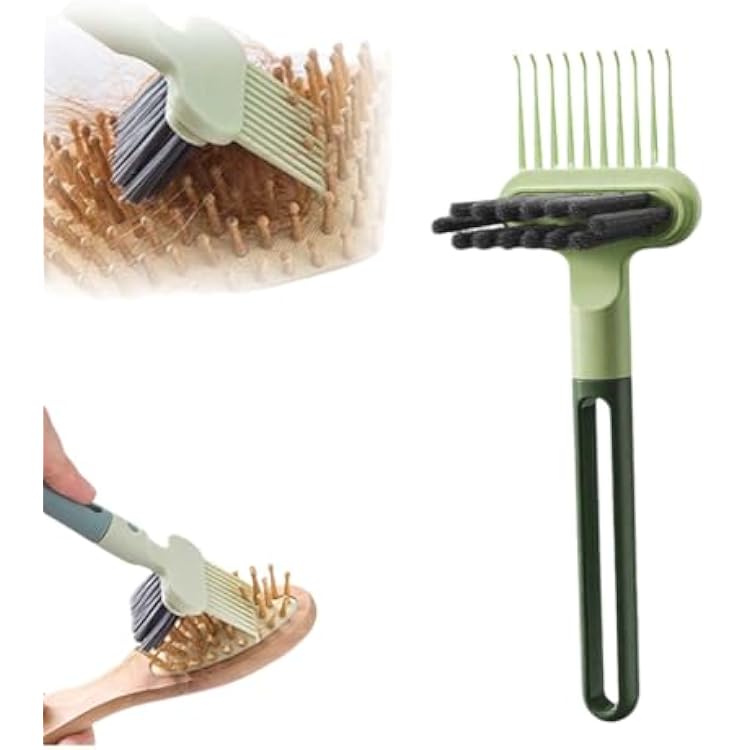 Hair Brush Cleaner, Comb Cleaning Brush, 2 in 1 Hair Brush Cleaning Tool, Portable Hairbrush Cleaner Rake, Hairbrush Cleaner Tool Rake, Quick Hair, Dust & Lint Remover Tool for Brushes GREY, 1 PCS