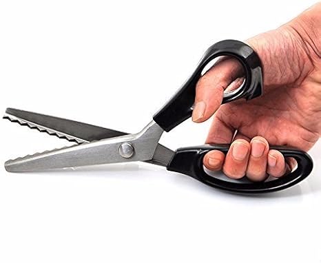 Serrated Scalloped Edge Pinking Shears, Stainless Steel Zig-Zag Cut Scissors Dressmaking Crafting Scissors Embroidery Fabric Decorate Craft Shear Paper Cutting Needlework Upholstery (Serrated 3mm)