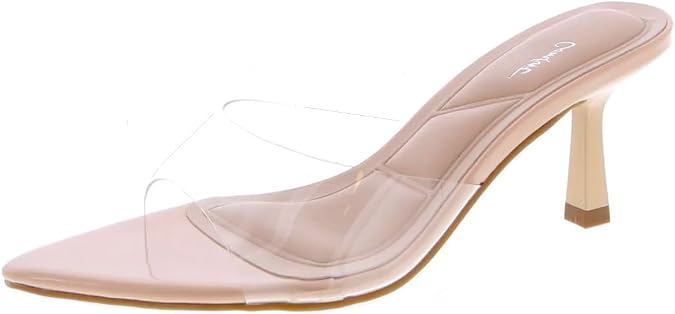 TruFox Womens Pointed Toe Mules Slip-On Backless Heels with Medium Heel Elegant Dress Shoes for Work, Weddings & Everyday Chic