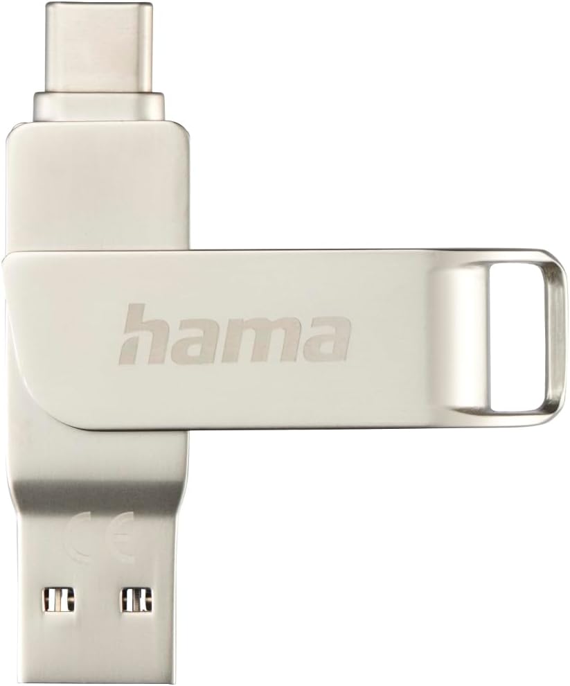 Hama "C-Rotate Pro" USB Stick, USB-C 3.13.0, 128GB, 100MBs, silver