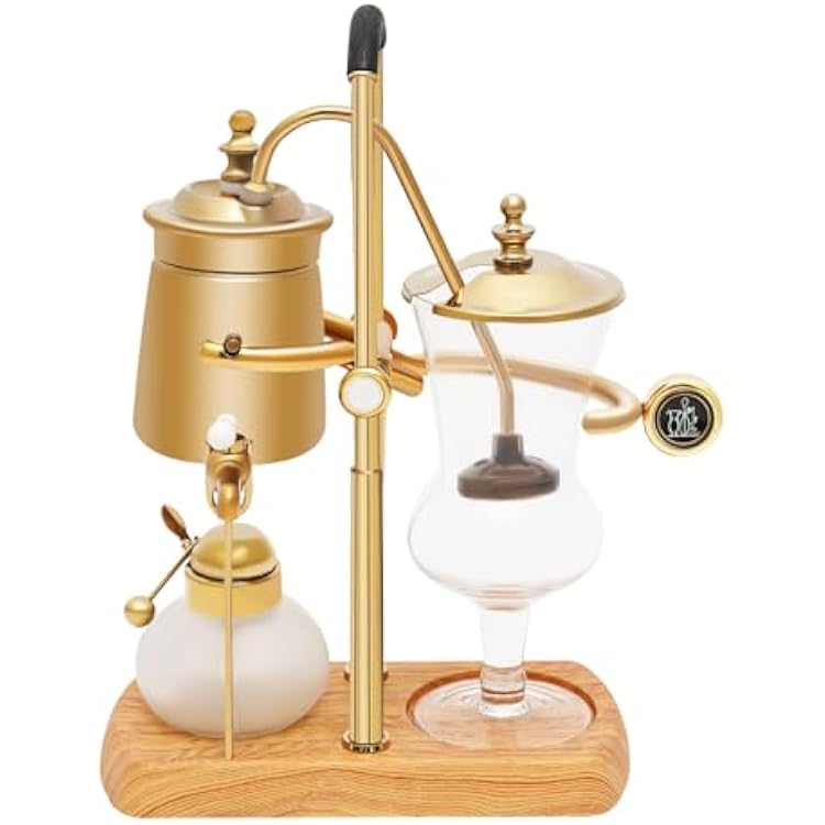 Balance Siphon Coffee Maker Vintage Coffee Maker Gravity Coffee Maker Elegant Retro-Style Design 400ml13.53oz Capacity Gold