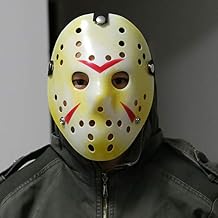 A9TEN Jason Mask Costume, Friday the 13th Jason Voorhees Hockey Mask for Kids &amp; Adult Halloween Cosplay Masquerade Party Yellow