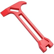 4-in-1 Emergency Tool Gas & Water Shut Off Wrench, Non-Sparking Pry Bar, Earthquake Survival Firefighter-Designed, Heavy-Duty Alloy (Red)
