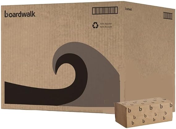 Boardwalk 6210 Paper Towel, 1-Ply Single-Fold, 9" Width x 9.45" Length, Natural (16 Pack of 250)
