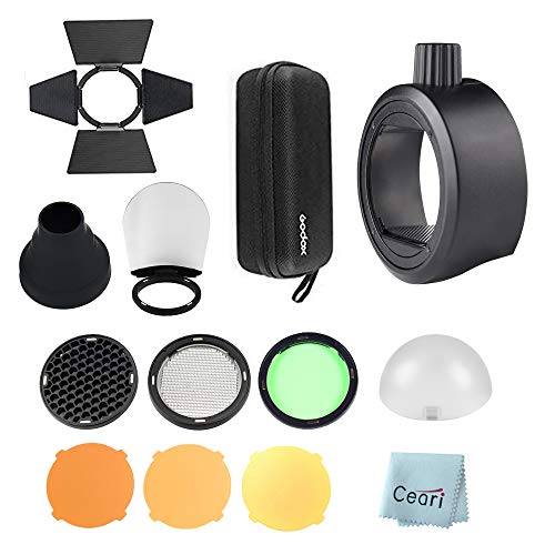 Godox AK-R1 Round Head Accessories Kit  Godox S-R1 Flash Head Adapter for Godox V860II V850II TT685 TT600, Canon Nikon Sony Flash Speedlite