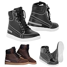 Leather Motorcycle Shoes Reinforced Toe and Heel Motocross Boots for Men's Motorbike Touring Boot Laces Non-Slip Rubber Sole CE Approved
