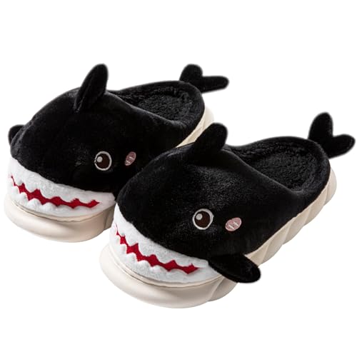 Animal slippers for Women Men Cute Shark Slippers Cozy adult home winter fuzzy cotton slippers