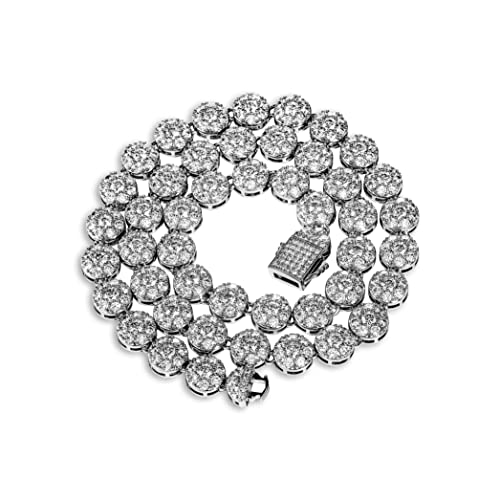 TOPGRILLZ Tennis Necklace for Women Silver Chain Choker Necklace 1Row 10mm 14K Gold Plated Cubic Zirconia Tennis Link Chain for Men 16182024inches