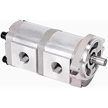 ZhengQuan Hydraulic Duplex Gear Pump HGP 33A, 7.98 GPM Straight 17.48mm Keyed Shaft, 1.03 CID Aluminum Hydraulic Oil Gear Pump, Hydraulic Fluid Gear Pump SAE A-2 Bolts CCW (HGP-33A-F8/8L)