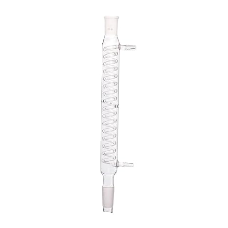 Borosilicate Glass Graham Condenser with 29/42 Joint 300mm Jacket Length Lab Condenser with 10mm Hose Connections