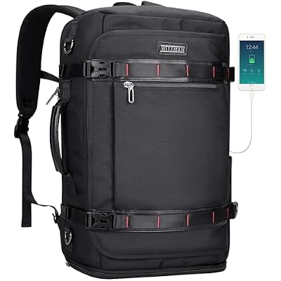 WITZMAN Travel Backpack for Men 35L Carry-on Laptop Backpack Luggage Fit 16 inch TSA Friendly Flight Approved with Shoe Compartment for AirplanesB718 Black