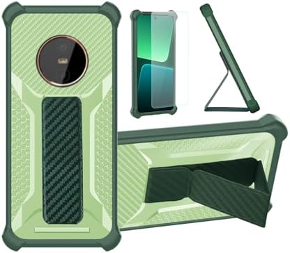 Aroepurt Case for Gigaset GX6 PRO Phone Case Stand Cover [with Tempered Glass Screen Protector] Hybrid Case [Folding Support Magnetic] [Frosted Anti-Fingerprint] Green
