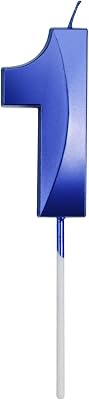 2.76 Inch Blue Birthday Candles Number 1 Candles 1th Five Years 3D Design Cake Topper for Party Decorations No 10 11 12 13 14 15 16 17 18 19