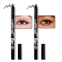 Colored Gel Glitter Eyeliner ,Waterproof Pearl Eye Shadow Pencil Metallic Glitter Eye Liner Pencil for Women,Eye Liners & Shadow Pencil Eye Makeup (01# Black & 01# Black)