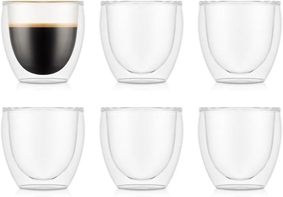 Bodumpavina espresso glasses set double-wall insulated clear glasses